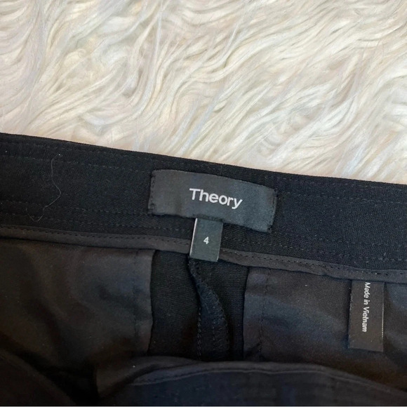Theory Riding Pants C Fixture Ponte Black Leather Trim Casual Equestrian - Picture 7 of 11